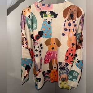 Colorful Dog Pattern Sweater for Pet Lovers